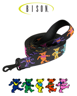 Bison Designs × Grateful Dead "Dancing Bears Dog Leash - 4ft. x 1.25 in. For Dogs"
