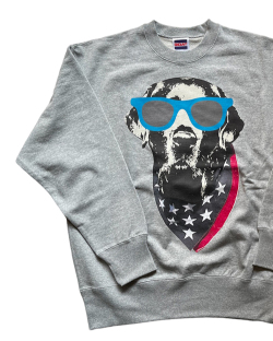 STAY GOLDOG (スティゴールドッグ) BLACK LAB GLASSES CREW NECK SWEAT 13.5oz