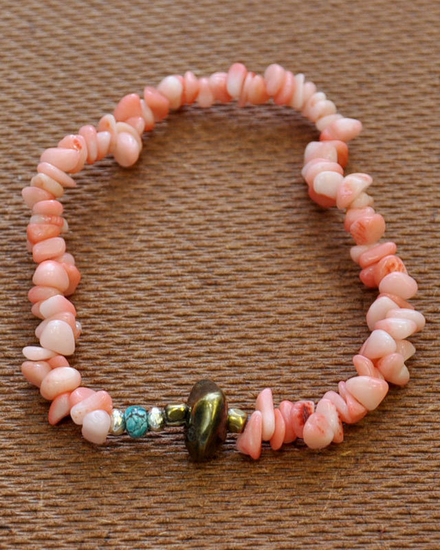 39 (SunKu/サンク) Pink Coral Bracelet / ピンクコーラルブレスレット