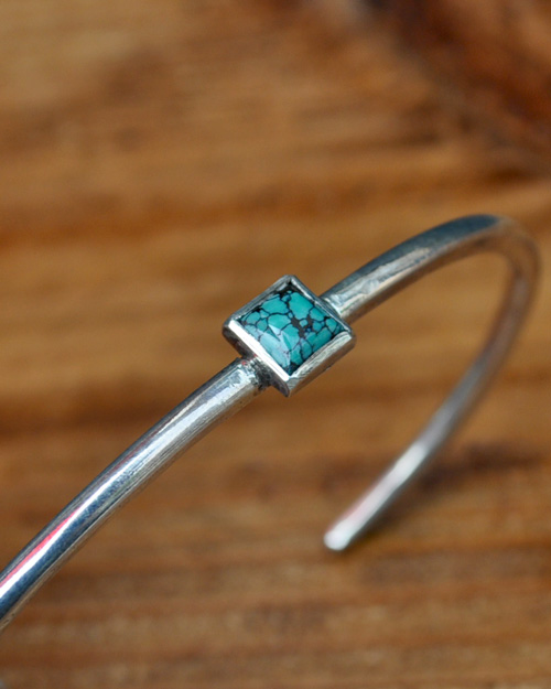 39 (SunKu/サンク) Roller Press Bangle 925 w TURQUISE/ ローラー