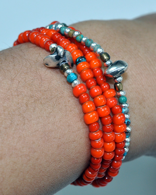 39 (SunKu / サンク) Turquise & Silver Beads Bracelet / ターコイズ