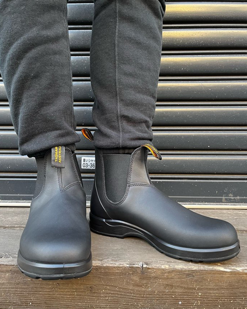 Blundstone サイドゴアブーツ 黒 レザー UK7 貧しく Vibram 