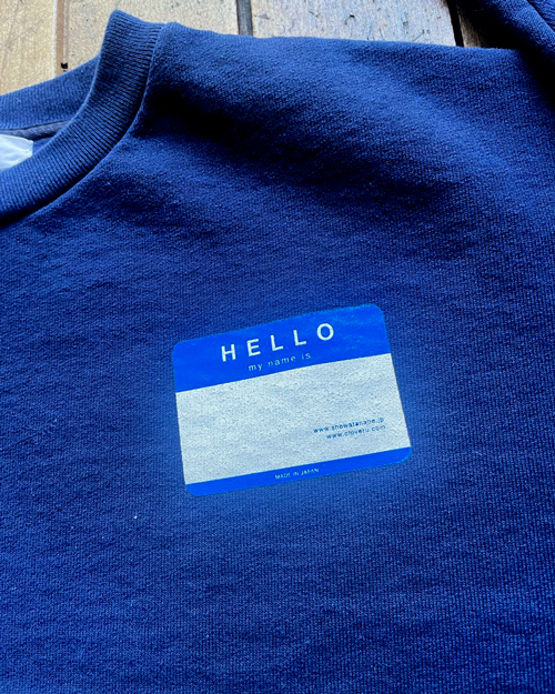 Cloveru Wide Sweat HELLO navy Lサイズ Cloveru Cloveru Wide Sweat