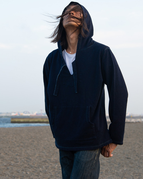 【50%OFF】LIFE IS ....（ライフイズ) INDIGO MEXICAN HOODIE /インディゴ メキシカン フーディー