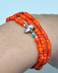 39 [SunKu] サンク White Heart Beads Necklace & Bracelet