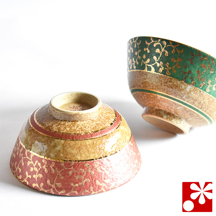 1572 九谷焼　角福　松竹梅文　青手煎茶碗　5客　時代物 1572 九谷焼 角福 松竹梅文 青手煎茶碗 5客 時代物