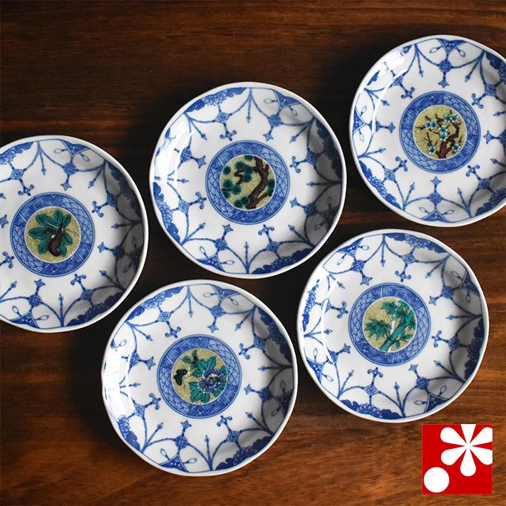 中皿 セット（ 径 約16.4cm ） 吉田屋絵変り【アウトレット】 九谷焼