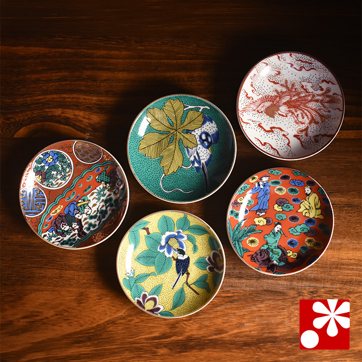 時代 人物紋 豆皿 小皿 10枚 61228 豆皿 セット（ 径約 10cm ）時代絵【アウトレット】 九谷焼専門店 和座本舗