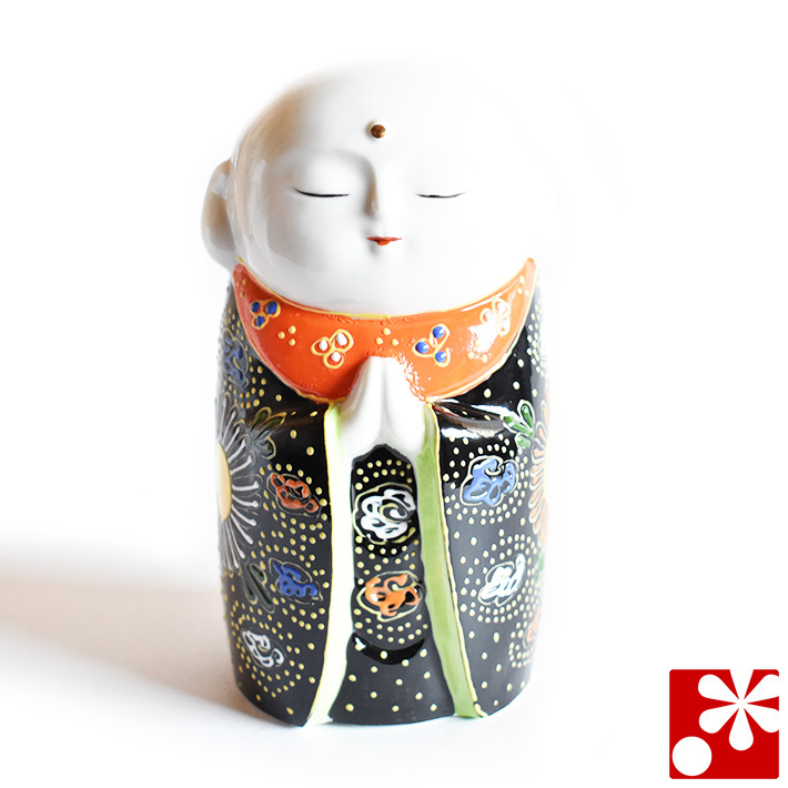 九谷焼 守苦福 お地蔵様 黒盛（高さ13.5cm）（kome-31）