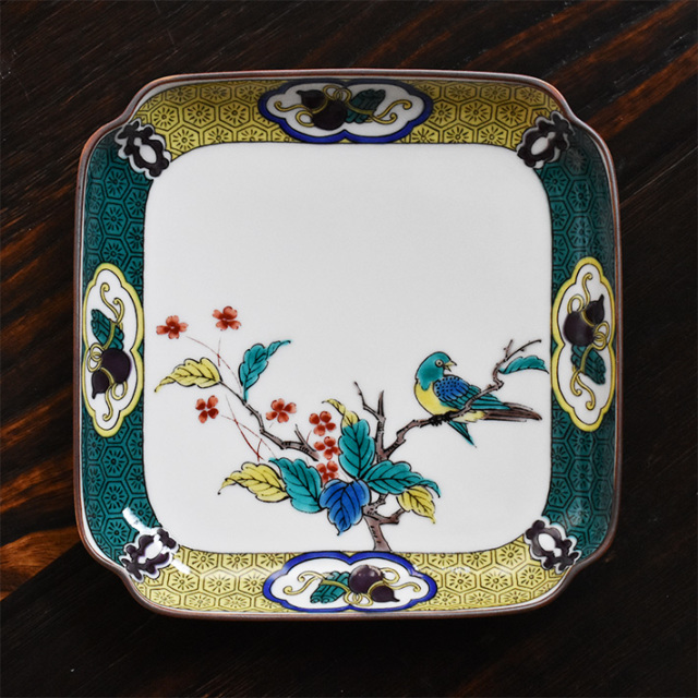 何でも揃う 美術品 古九谷 絵皿 角皿 Juchuuseisan Hin