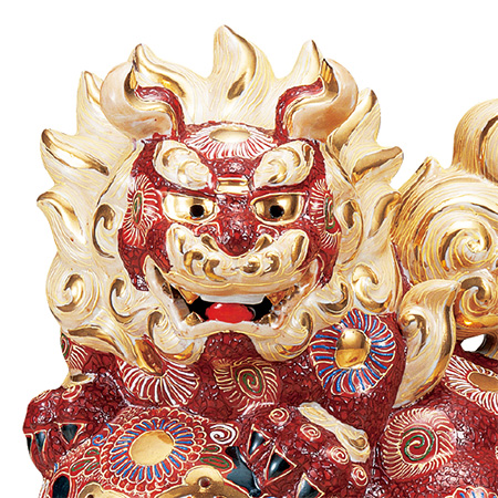 九谷焼 10号立獅子(高さ31cm) 盛(WAZAHONPO-71671) 九谷焼 10号立獅子(高さ31cm) 盛(WAZAHONPO-71671)