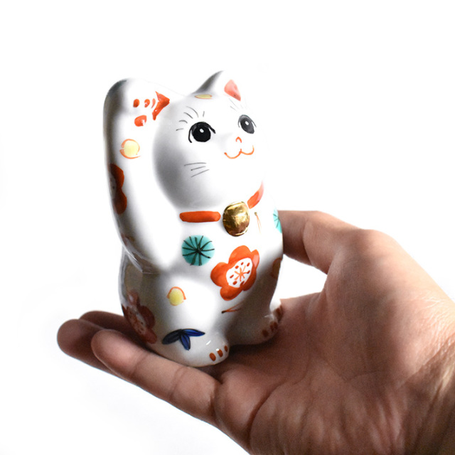 九谷焼 招き猫 置物 松竹梅
