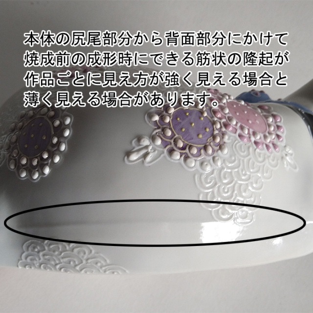 九谷焼 眠り猫 置物 花むらさき 座布団付