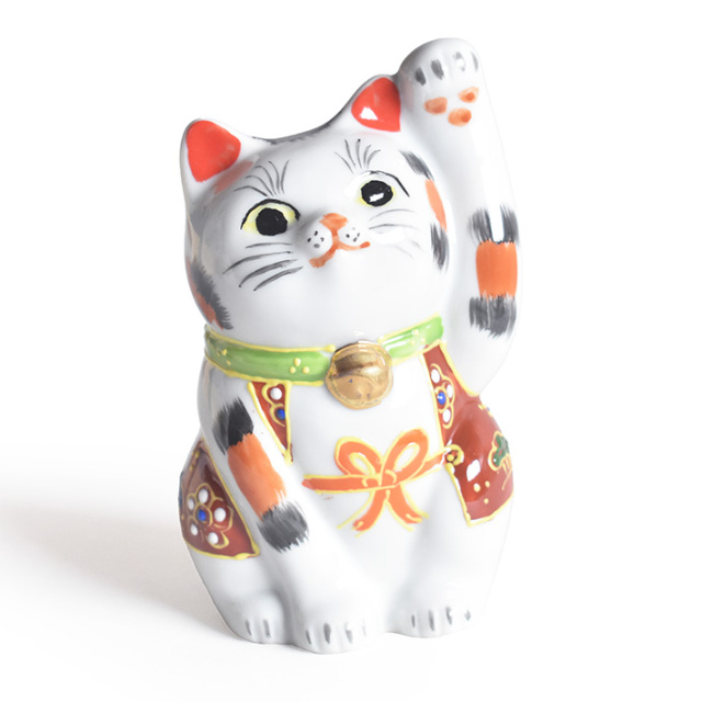 九谷焼 ペア招き猫 置物 盛