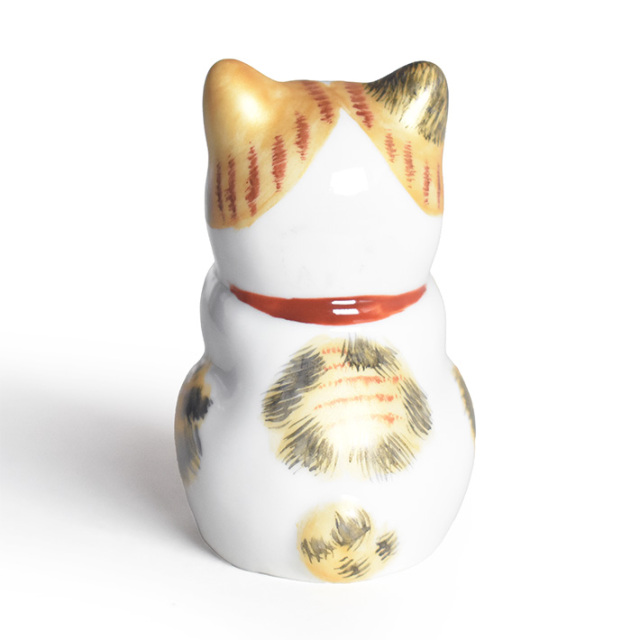 九谷焼　猫　置物 ペア一組 九谷焼 招き猫 3.3号 盛 縁起物 陶器製 日本製 Lucky