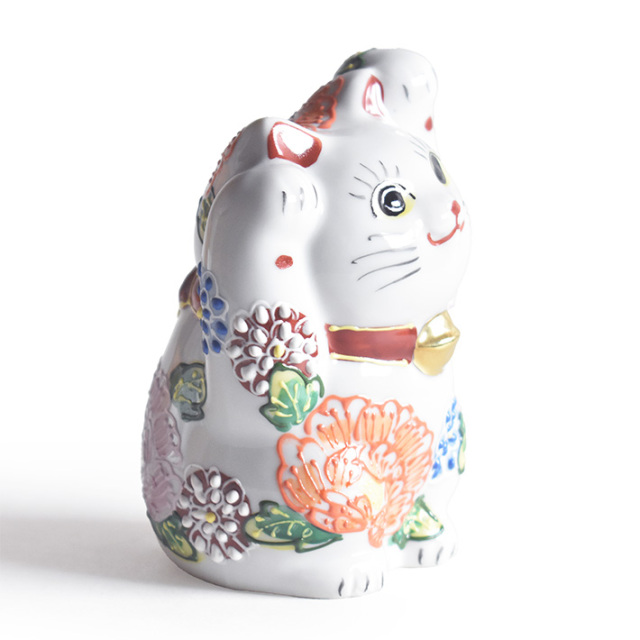 九谷焼 両手招き猫 花づくし盛【アウトレット】 九谷焼専門店 和座本舗