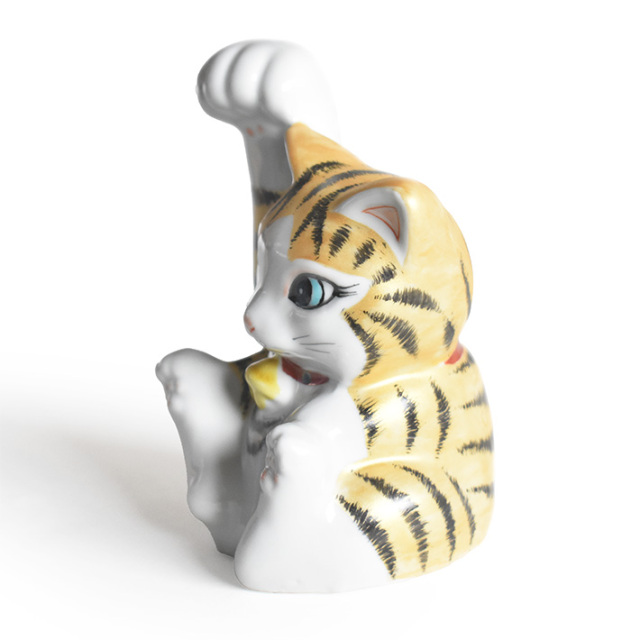 九谷焼 招き猫（右手）金彩