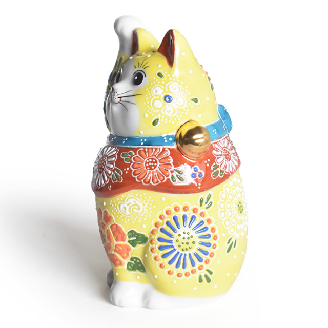九谷焼 招き猫 置物 金ブチ （右手・高 約11.5cm） 九谷焼 招き猫 置物 金ブチ （右手・高 約11.5cm） 九谷焼