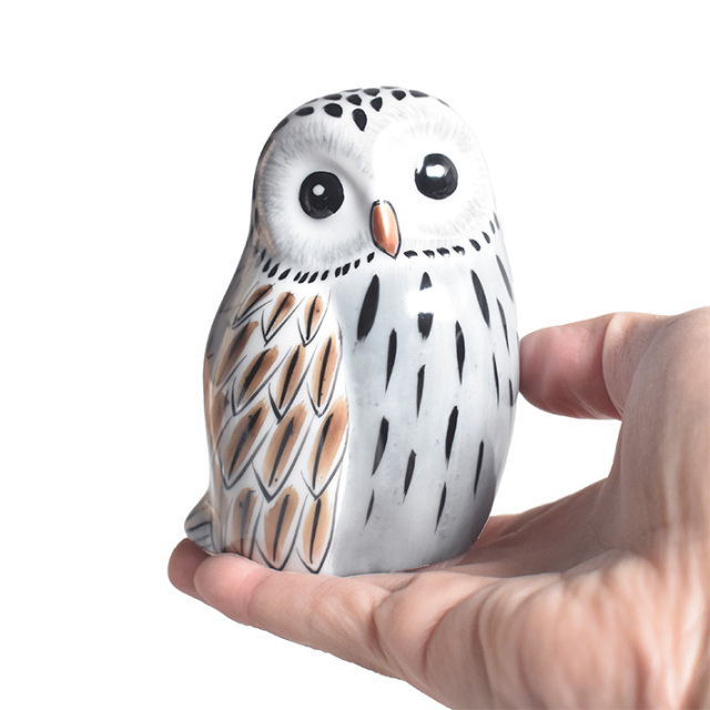 九谷焼 夫婦 ふくろう 白彩（不苦労 フクロウ）