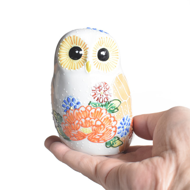 九谷焼 夫婦 ふくろう 盛（不苦労 フクロウ）