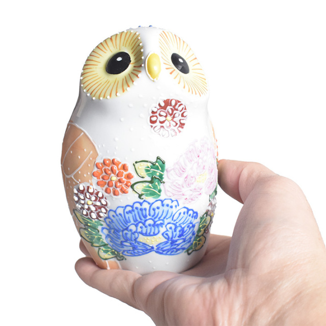 九谷焼　新品　ふくろう　富士山 九谷焼 新品 ふくろう 富士山 4号ふくろう 富士