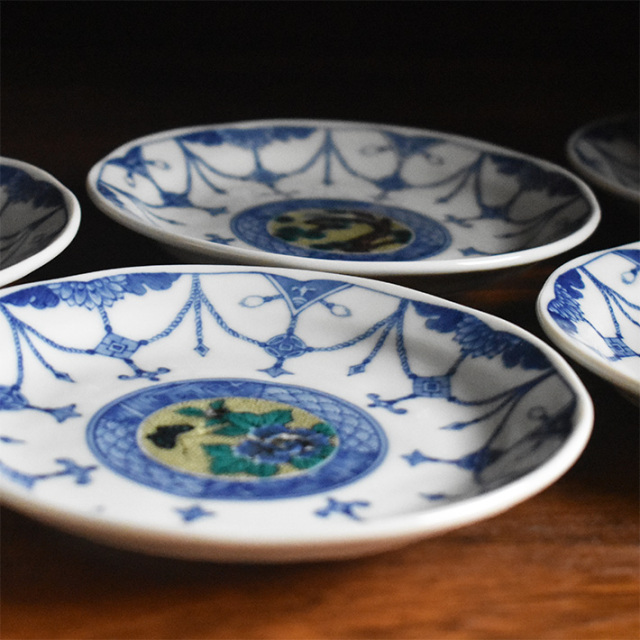 中皿 セット（ 径 約16.4cm ） 吉田屋絵変り【アウトレット】 九谷焼