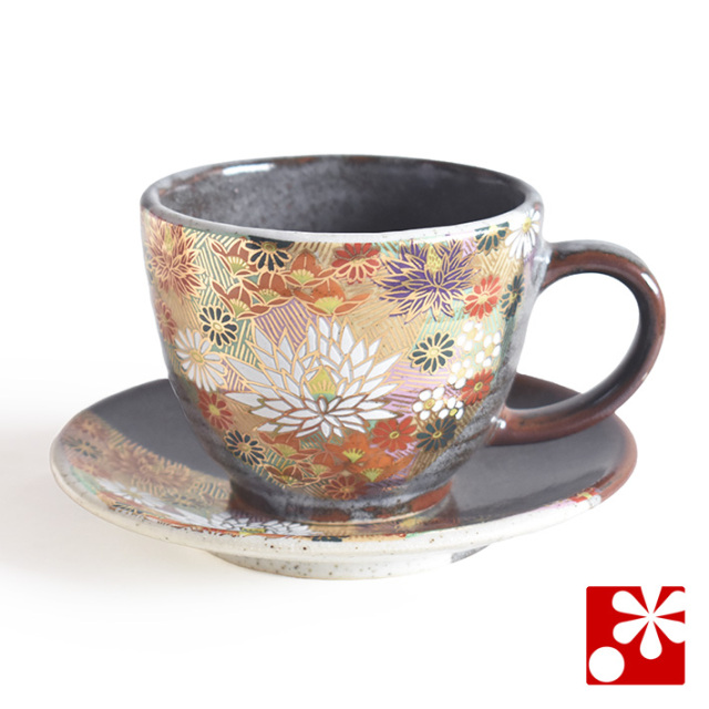 コーヒーカップ & ソーサー セット 金花詰【アウトレット】 九谷焼専門