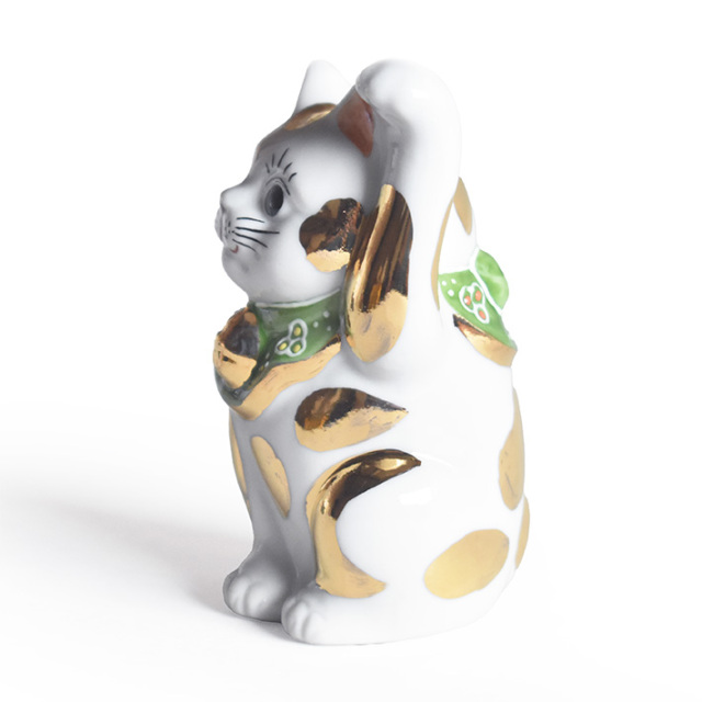 九谷焼 招き猫 置物 金ブチ （右手・高 約11.5cm） 九谷焼 招き猫 置物 金ブチ （右手・高 約11 5cm） 招き猫 置物