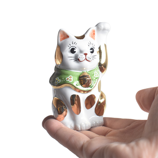 九谷焼 招き猫 置物 金ブチ