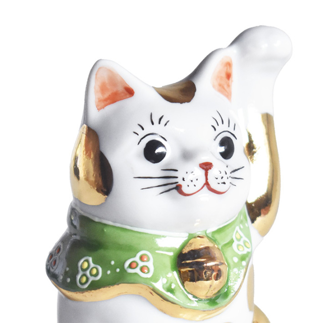 九谷焼 招き猫 置物 金ブチ