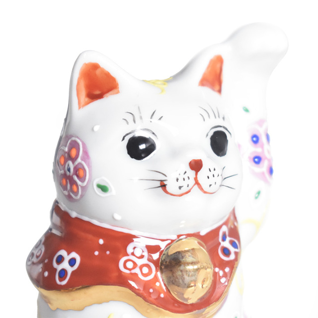 九谷焼 招き猫 置物 梅唐草