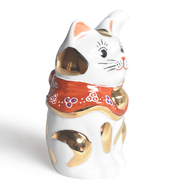 九谷焼 招き猫 置物 金ブチ