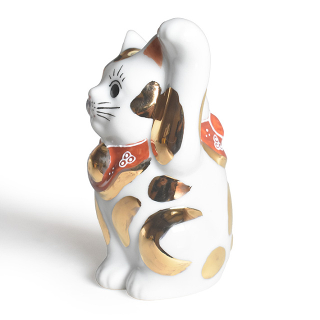 九谷焼 招き猫 置物 金ブチ