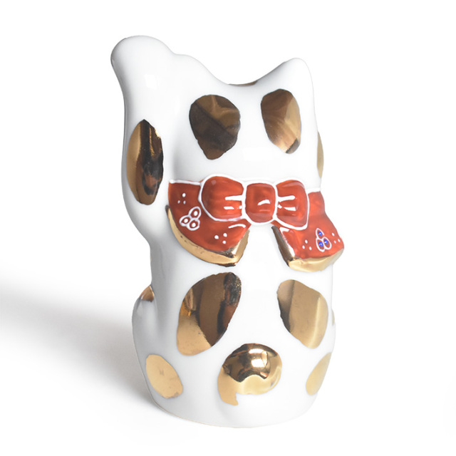 九谷焼 招き猫 置物 金ブチ