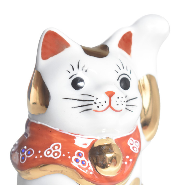 九谷焼 招き猫 置物 金ブチ