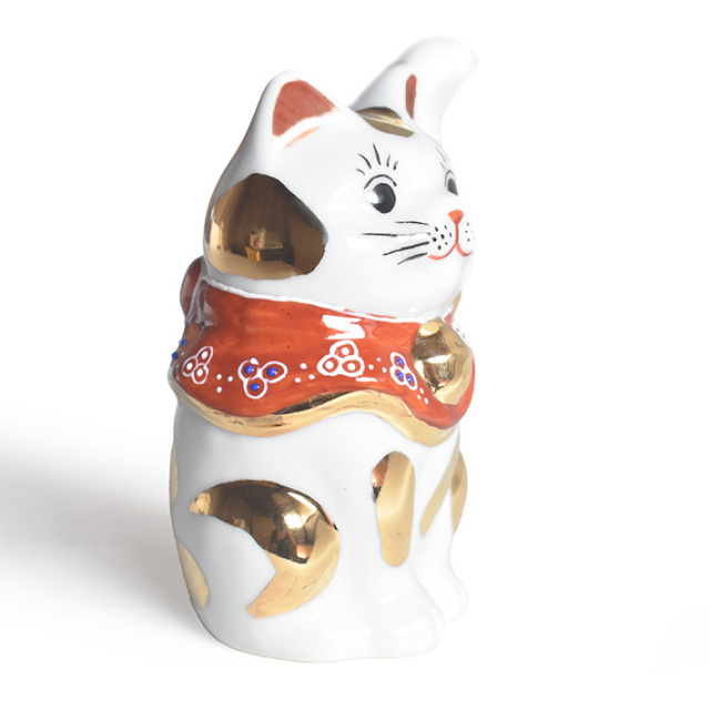 九谷焼 招き猫 置物 金ブチ