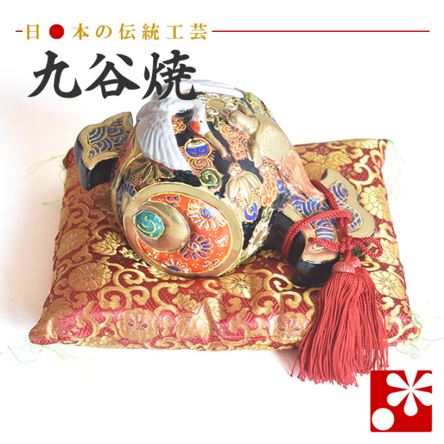 九谷焼 8号打ち出の小槌　鶴亀盛（WAZAHONPO-91731）