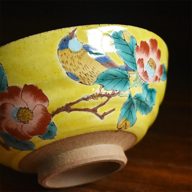 夫婦茶碗 吉田屋椿に鳥