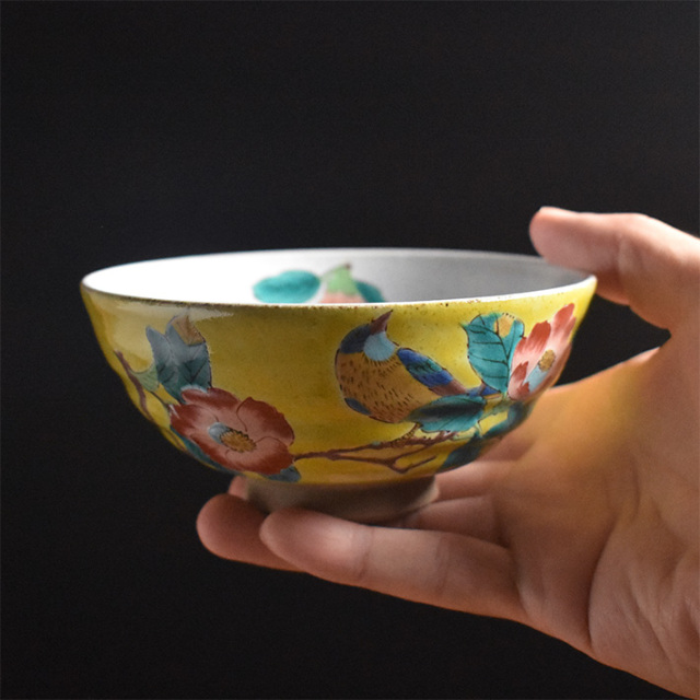 夫婦茶碗 吉田屋椿に鳥
