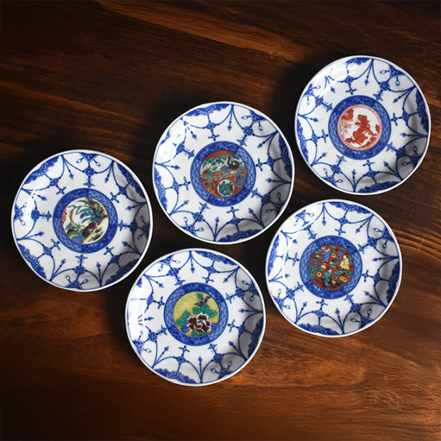 中皿 セット（ 径 約16.4cm ） 時代絵【アウトレット】 九谷焼専門店