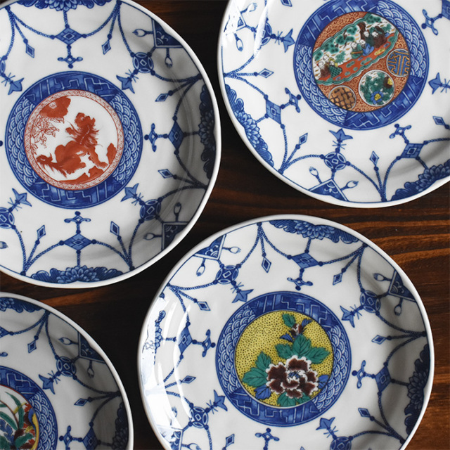 中皿 セット（ 径 約16.4cm ） 時代絵【アウトレット】 九谷焼専門店