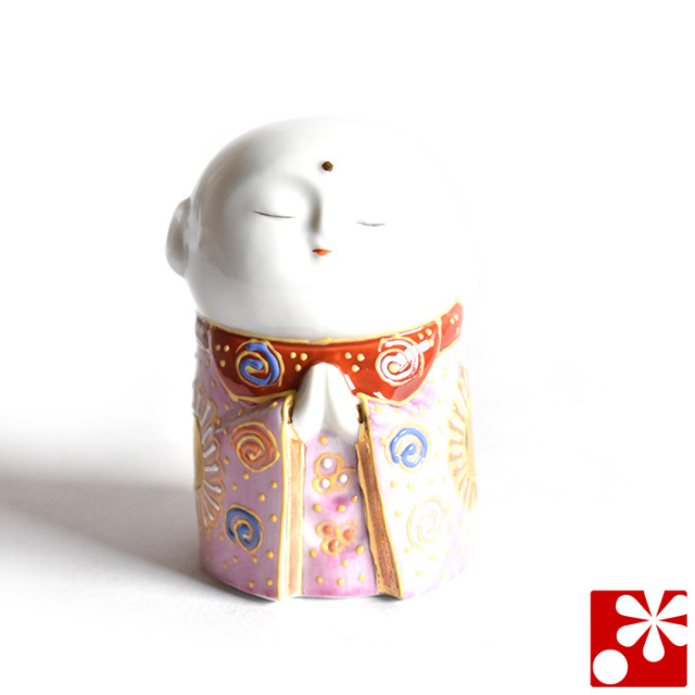 九谷焼 小さな守苦福 お地蔵様 ピンク盛（高さ8cm）（kome-20）