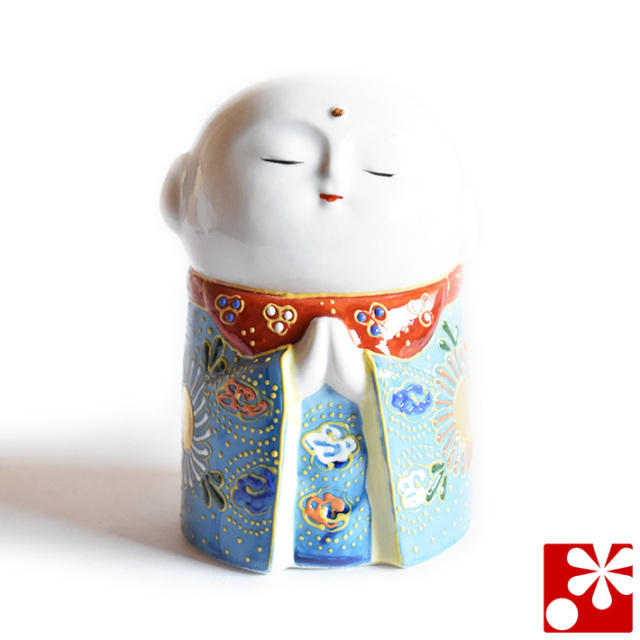 九谷焼 守苦福 お地蔵様 青盛（高さ10cm）（kome-26）