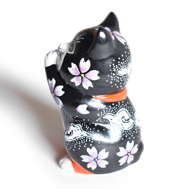 九谷焼 お祈り猫 置物 赤富士