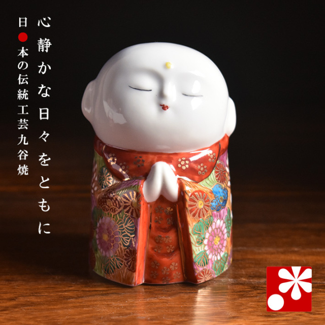 九谷焼 3.5号 お地蔵様　金花詰（高 約10cm）（ yu2024-12）