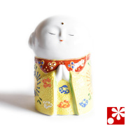 九谷焼 守苦福 お地蔵様 黄盛（高さ9cm）（kome-21）