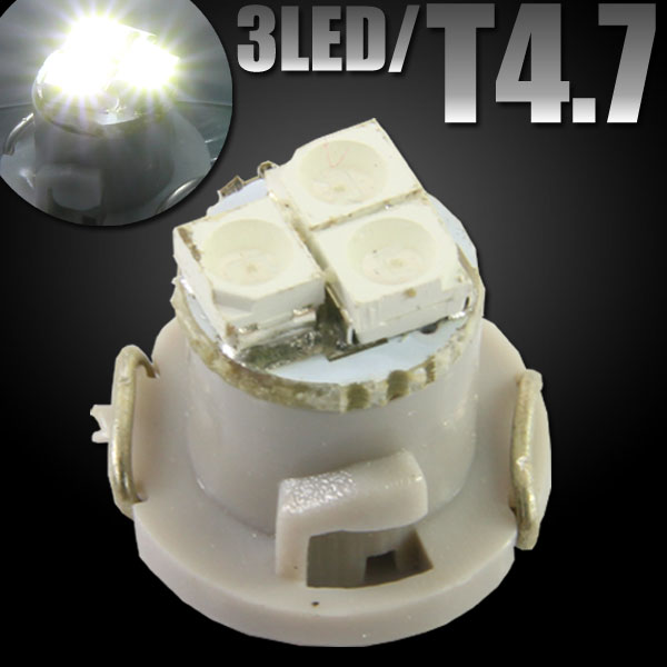 T4.7 3連 SMD LED バルブ エアコンパネル球 メーター球 ホワイト 1個