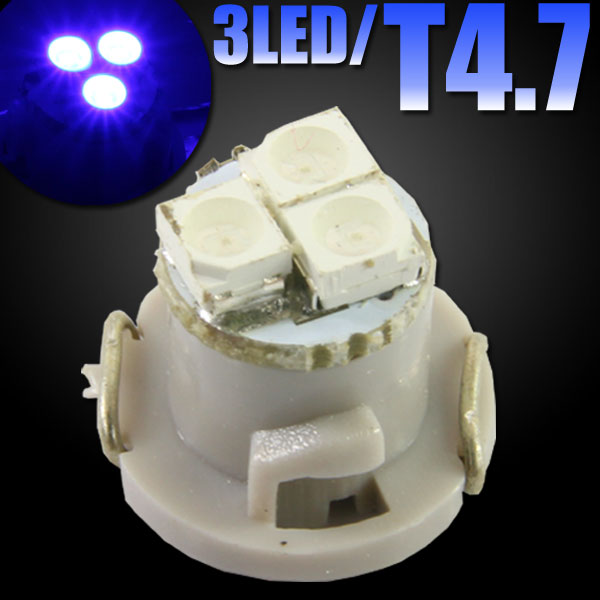 T4.7 3連 SMD LED バルブ エアコンパネル球 メーター球 ブルー 1個