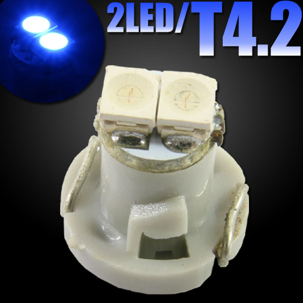T4.2 2連 SMD LED バルブ エアコンパネル球 メーター球 ブルー　1個