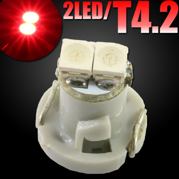 T4.2 2連 SMD LED バルブ エアコンパネル球 メーター球 レッド　1個